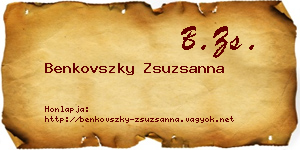 Benkovszky Zsuzsanna névjegykártya