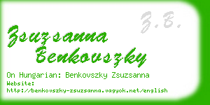 zsuzsanna benkovszky business card